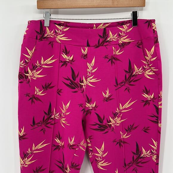 Soft Surroundings Pull On pants with front seam - Fuchsia with gold - Large - Picture 2 of 8